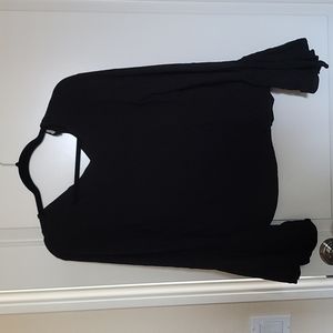 Charlotte Russe black bell sleeve blouse